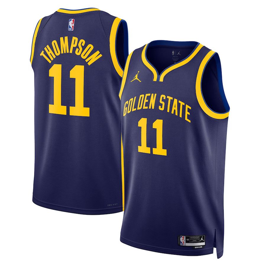 Men Golden State Warriors #11 Klay Thompson Jordan Brand Navy 2022-23 Statement Edition Swingman NBA Jersey